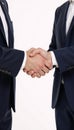 Handshake against white backdrop businessstyle Royalty Free Stock Photo
