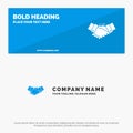 Handshake, Agreement, Business, Hands, Partners, Partnership SOlid Icon Website Banner and Business Logo Template