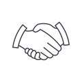 Handshake agreement icon, linear isolated illustration, thin line vector, web design sign, outline concept symbol with Royalty Free Stock Photo