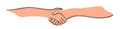 Handshake, agreement, introduction banner hand drawn with single line