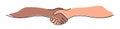 Handshake, agreement, introduction banner hand drawn with single line