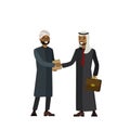 Handshake of Arab businessmen and politicians