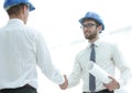 Handshake architect and civil engineer Royalty Free Stock Photo