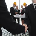 Handshake of architect and investor Royalty Free Stock Photo