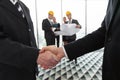 Handshake of architect and investor Royalty Free Stock Photo