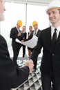 Handshake of architect and investor Royalty Free Stock Photo