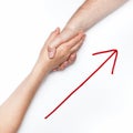 Handshake with arrow Royalty Free Stock Photo