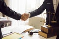 Handshake between attorneys and clients after agreeing Royalty Free Stock Photo