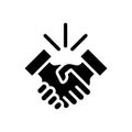 Handshake black glyph icon Royalty Free Stock Photo