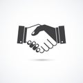 Handshake black icon for business and finance