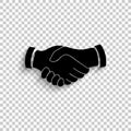 Handshake - black vector icon