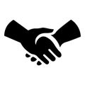 Handshake black vector icon on white background