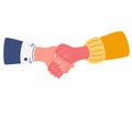 Handshake. Business handshake. Symbol of deal success, happy partnership, greeting shaking, casual handshake agreement. Vector Royalty Free Stock Photo