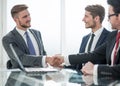 Handshake of business partners at a meeting in the office Royalty Free Stock Photo