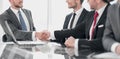 handshake of business partners at a meeting in the office Royalty Free Stock Photo