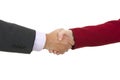 Handshake of business partners, men and women in the office Royalty Free Stock Photo