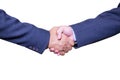 handshake and business people concepts. Two men shaking hands on white background. Royalty Free Stock Photo