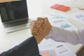 Handshake of business People deal business. Hold hand and shaking hand in office Royalty Free Stock Photo