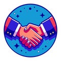 Handshake of business people. Vector illustration in a flat style. Royalty Free Stock Photo