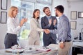 Handshake of business people on meeting. business people completed business meeting Royalty Free Stock Photo