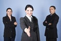 Handshake business woman and her team Royalty Free Stock Photo