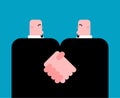 Handshake of businessman cartoon. Business handclasp. vector illustration Royalty Free Stock Photo