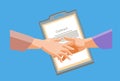 Handshake Businessman Contract Sign Up Paper Document, Business Man Hands Shake Royalty Free Stock Photo