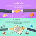Handshake Businessman Contract Sign Up Paper Royalty Free Stock Photo