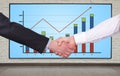 Handshake and chart Royalty Free Stock Photo