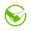 Handshake Circle Green Icon Symbol Logo Design