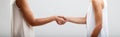 Handshake close-up, business agreement