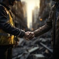 Handshake between Construction Worker and Client - AI Generated Royalty Free Stock Photo