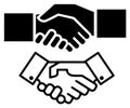 Handshake or contract agreement flat vector icon Royalty Free Stock Photo