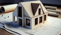 Real Estate Investment in Progress - Blueprints, Paperwork and Project Planning - ai generated Royalty Free Stock Photo