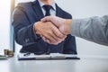 Handshake of cooperation customer and salesman after agreement, Royalty Free Stock Photo