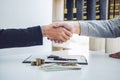 Handshake of cooperation customer and salesman after agreement, Royalty Free Stock Photo