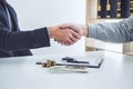 Handshake of cooperation customer and salesman after agreement, Royalty Free Stock Photo