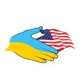 Handshake cooperation USAUkraine vector illustration