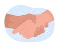 Handshake 2D vector isolated illustration