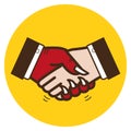 Handshake with the devil icon. Vector illustration Royalty Free Stock Photo