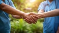 The handshake between doctors.AI generated image Royalty Free Stock Photo