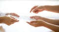 Handshake and Document Exchange in a Professional Setting Royalty Free Stock Photo