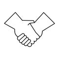 Handshake done deal isolated icon