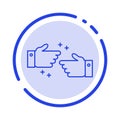 Handshake, Done, Ok, Business Blue Dotted Line Line Icon