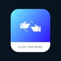 Handshake, Done, Ok, Business Mobile App Button. Android and IOS Glyph Version
