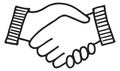 Handshake doodle. Agreement icon. Successful partnership symbol