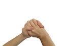 Handshake female hand isolated symbol