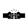 Handshake fist protesting silhouette style icon