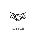 Handshake flat line icon. Vector illustration partnership symbol. Royalty Free Stock Photo