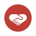 Handshake flat style vector icon. Partnership icon.